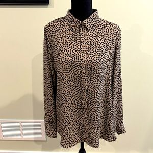 Apt 9 Leopard Print Blouse, Size L